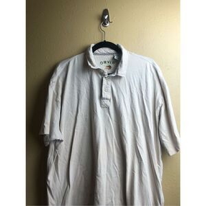 Orvis Men’s Polo Shirt Tan 100% Cotton Soft Size XL